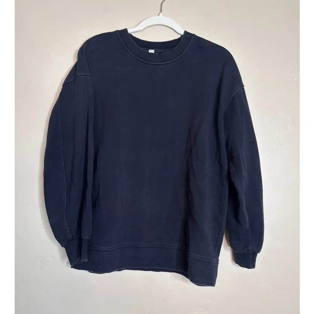 Lululemon Cotton Pullover Crew Neck Black Sweatshirt 4